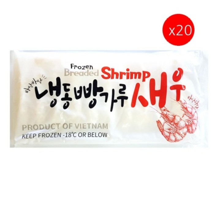 [더착한푸드]빵가루새우튀김(MDS 30gx10) 20개 식자재마트 대용량 업소용 통새우튀김 수산가공 즉석식품 간식 안주 가공식품 빵가루