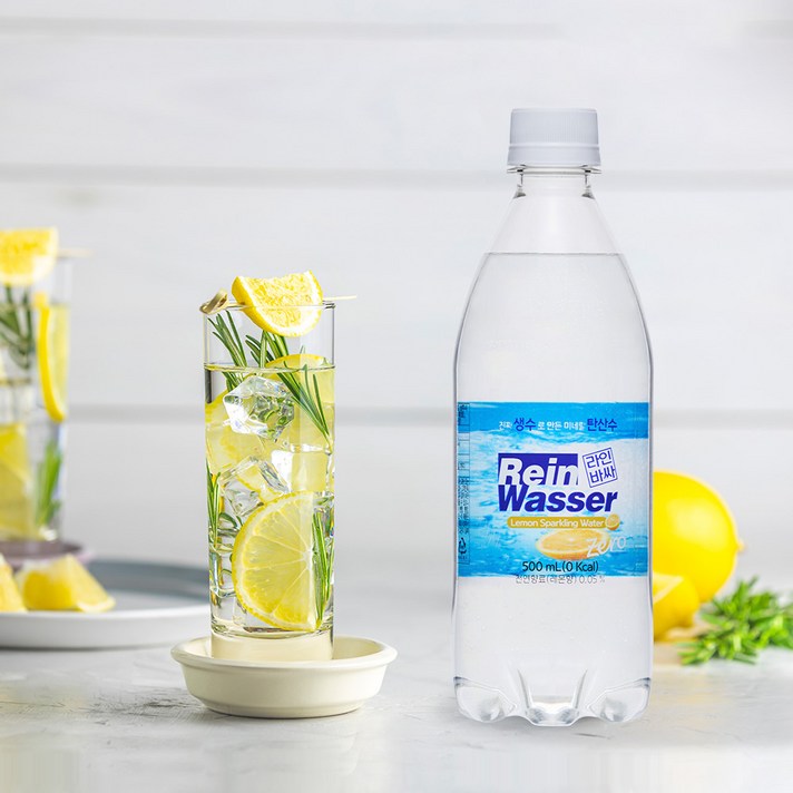  라인바싸 레몬 탄산수, 500ml, 40개 