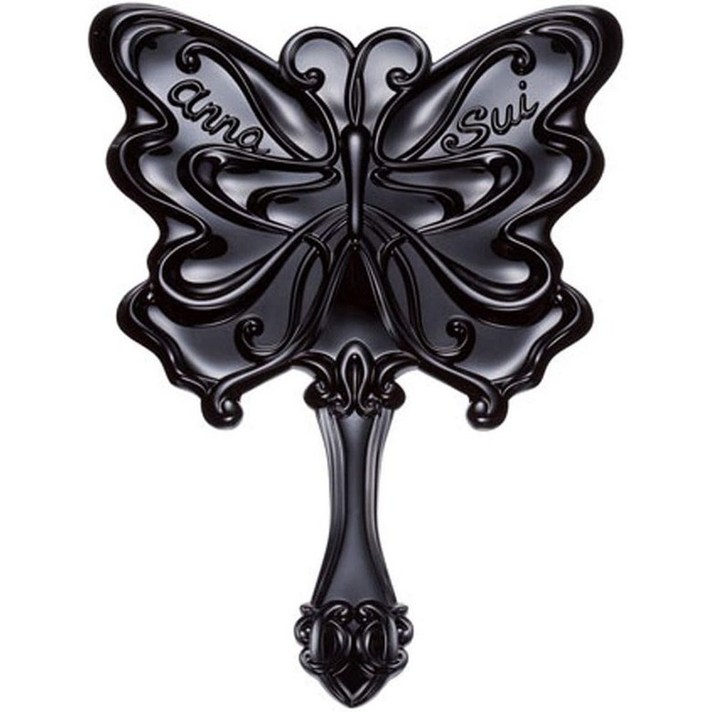 ANNA SUI 버터플라이 여성 핸드미러 메이크업 손거울 블랙, 1개