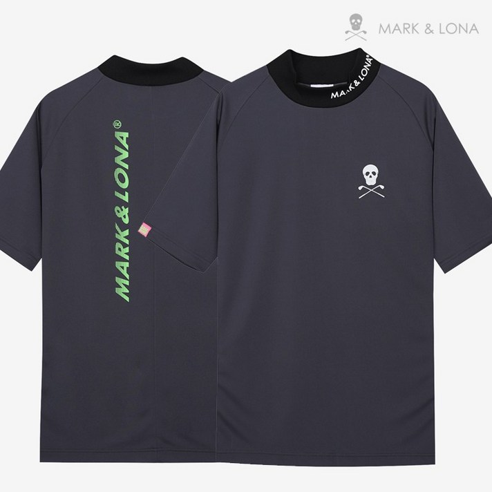 마크앤로나 JADED 모크넥 스컬 남성 골프티 DG