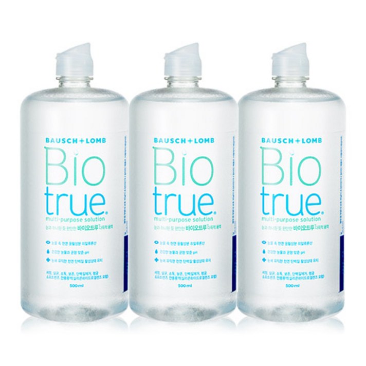 바슈롬 바이오트루 500mlx3 렌즈 세정액, 500ml, 3개