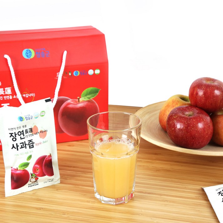 청송사과 그대로 담은 저온착즙 장연 생사과즙 120ml 50포 244907, 50개