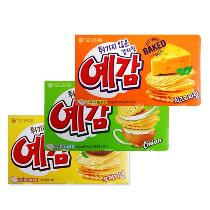 오리온 예감 오리지널 192g+치즈그라탕 204g+볶음양파맛 204g[총3개], 1set