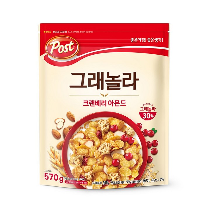 포스트 그래놀라 크랜베리 아몬드 시리얼, 570g, 1개