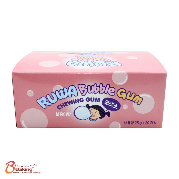 이홈베이킹 루와버블껌 가루껌 모음, 복숭아맛, 20개입