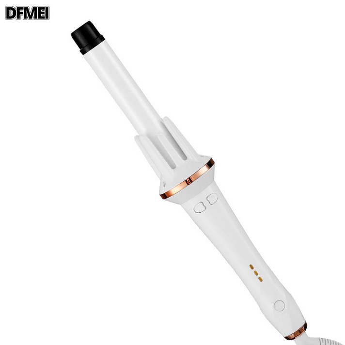  DFMEI 360도 회전 자동 고데기 전동 세팅 롱텀블러 빅 웨이브 고데기, 흰색 