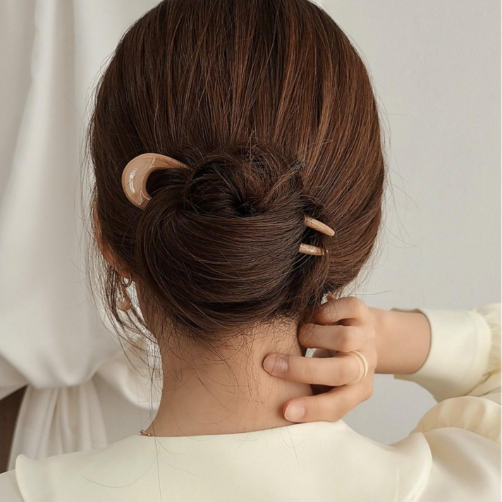 초콜리트쥬얼리 클리프 U라운드 심플 유핀 헤어 비녀 6color