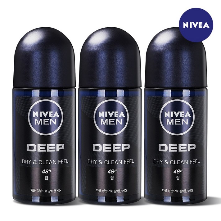 니베아 (3개) 맨 데오드란트 롤온 딥 50ml, 3개