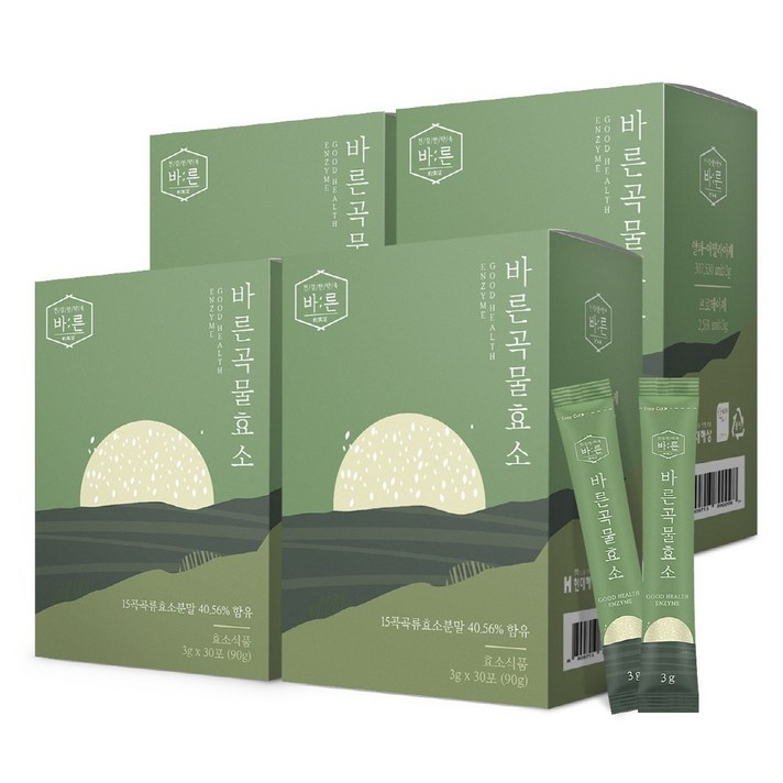 건강한약속 바른 곡물효소 누룽지맛, 4박스(120포)