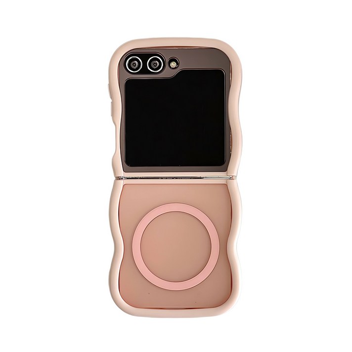 얌코 휴대폰케이스 갤럭시 z플립3 z플립4 z플립5 z플립6 z플립7 물결무늬 테두리 맥세이프 케이스