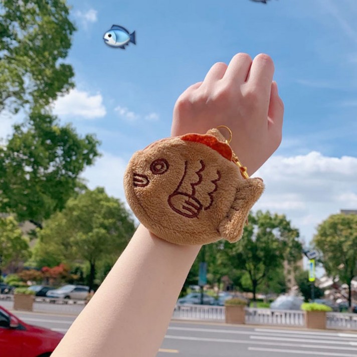 마이카싸 붕어빵 동전파우치 미니 동전지갑 2개, 붕어빵 2개