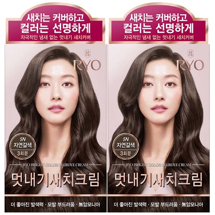 
                                                        [본사직영] 려 우아채 멋내기 새치커버 한방염색약, 5N 자연갈색, 2개
                                                    