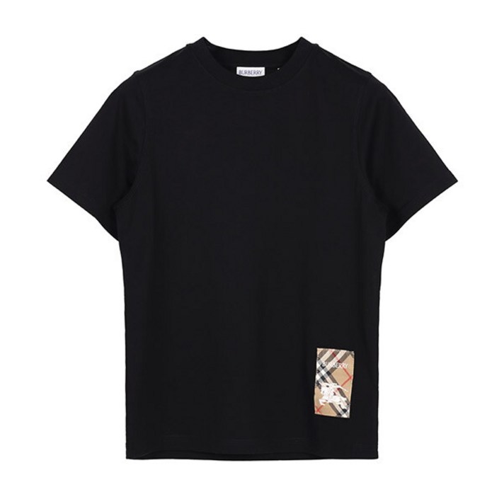 [버버리] KIDS 25SS 블랙 체크 라벨 티셔츠 8096554 BLACK/8A,10A