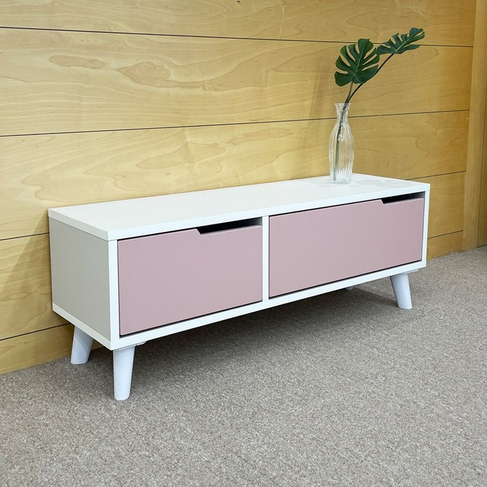  힘찬리빙 아샤 1000 서랍 거실장 원룸 tv 선반 높은 티비 다이, 아샤 1000 서랍 거실장(핑크) 