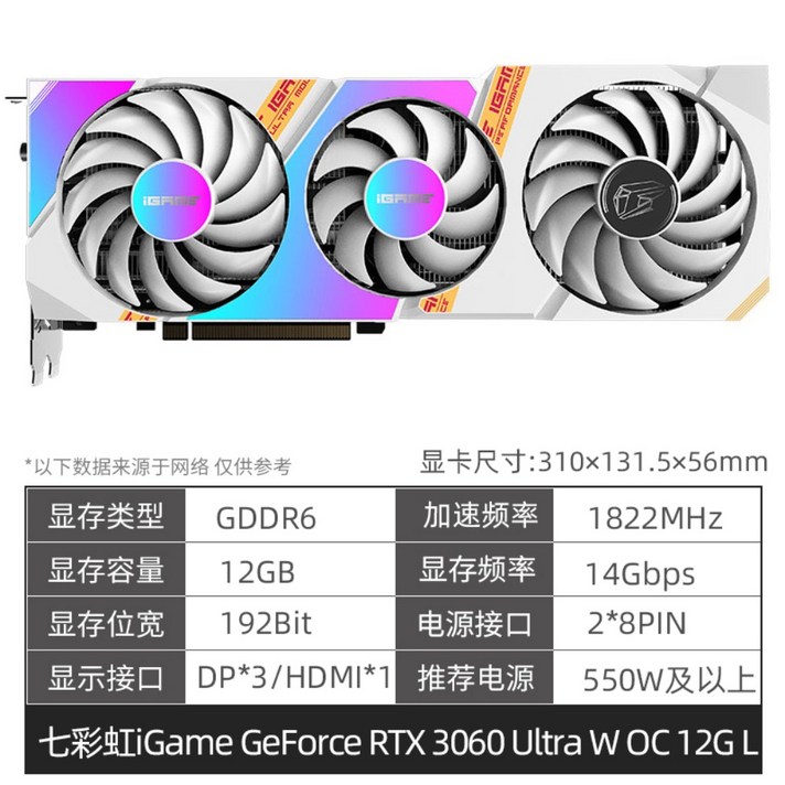 세븐 레인보우 RTX3060Ti 그래픽카드 12G 벌컨 ADOC 데스크톱 컴퓨터 글카 RTX2060 엔비디아, F + 12GB