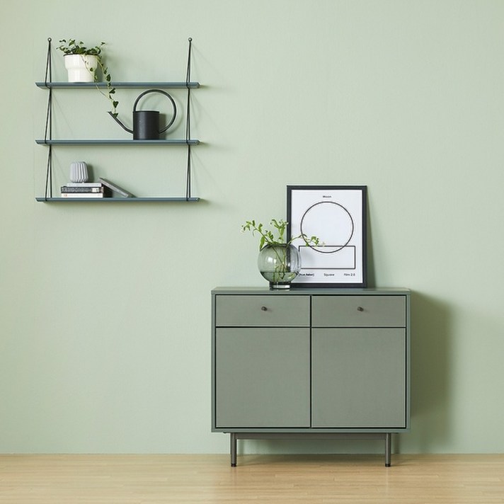 [12월 이벤트] 한샘 클린트 모던 높은 거실장 80cm 서랍형 수납장 (3종 택1), 그린(C)