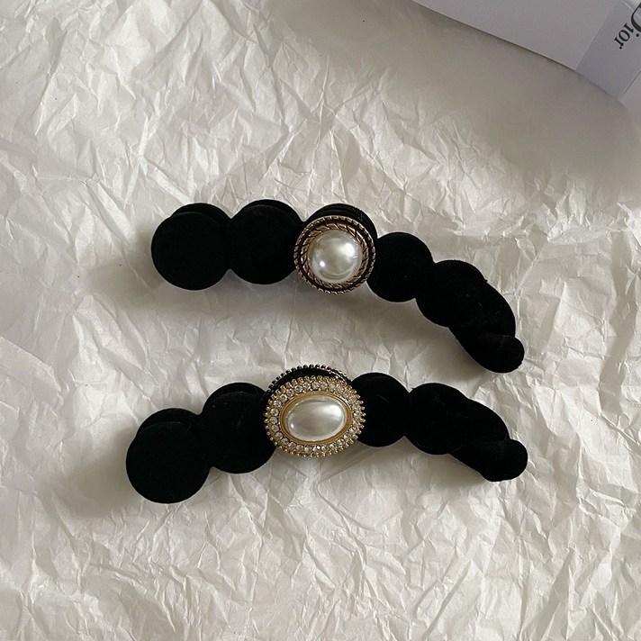 엔틱 써클 진주 스웨이드 바나나핀 2종