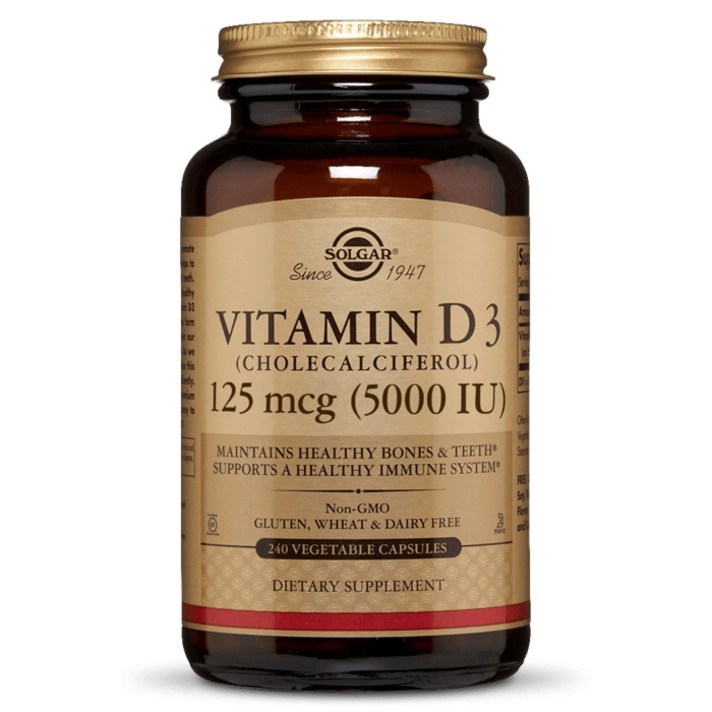 솔가 비타민 D3 5000IU 베지터블 캡슐, 240개입, 1개