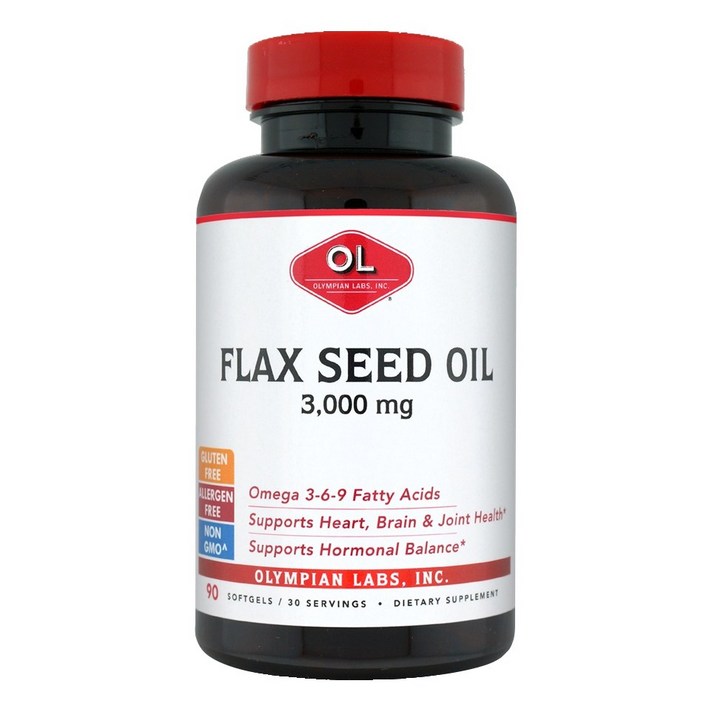 올림피안랩스 플랙 씨드 오일 3000mg 소프트젤 글루텐 프리, 90개입, 1개