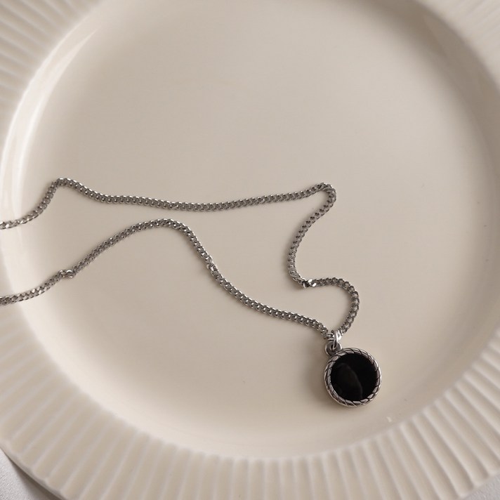 변색없는 써지컬스틸 빈티지 코인 롱 목걸이