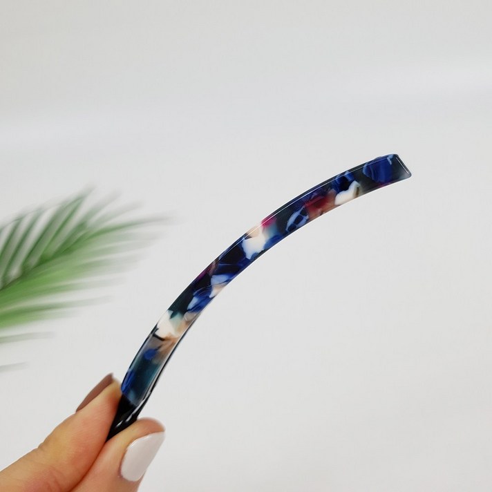 프랑스핀 호피 마블 스몰 슬림 빗살 바나나핀