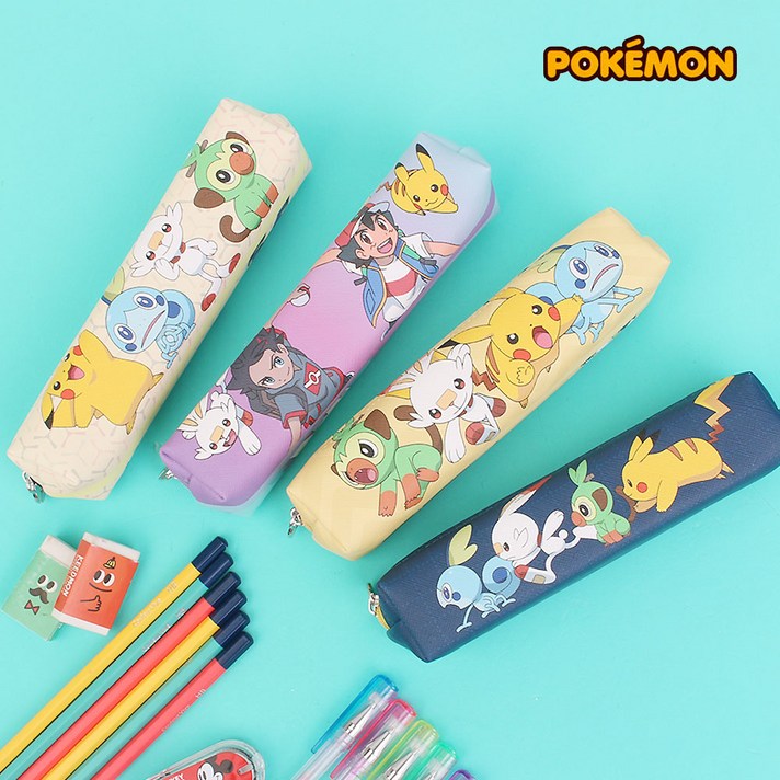 키즈노리 포켓몬 미니사각 봉제 필통 초등학생 파우치 신학기 입학선물 졸업선물, 아이보리