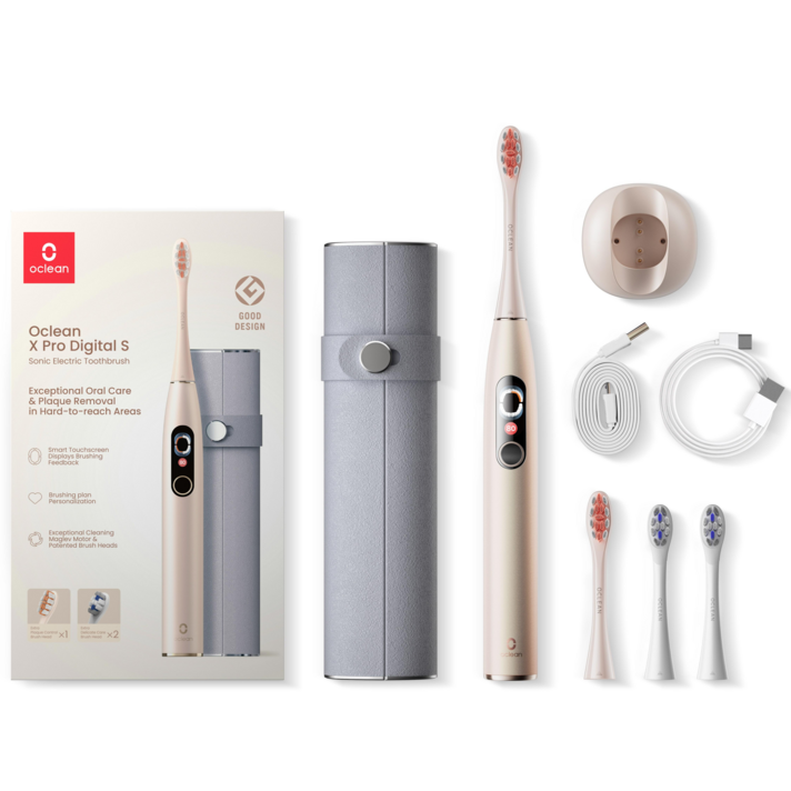  [정식수입 국내AS] 명절선물 오클린 X Pro 디지털 Oclean X Pro Digital 스마트 터치 스크린 전동칫술, 골든세트 