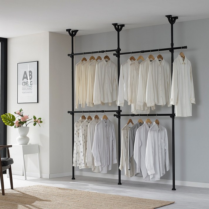  이지온 국민튼튼 드레스룸 4단행거 EOB-304 인테리어 시스템 옷걸이 행거 