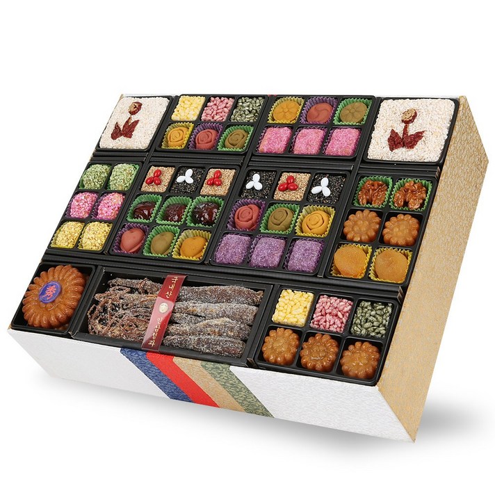 대작 수담한과 비단함 3단 한과선물세트 명절선물 이바지 떡 부모님선물 추석 한가위 명절선물세트, 1.4kg, 1세트