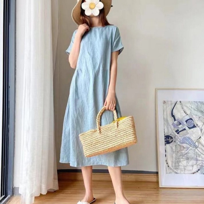 BrtWM 50대하객룩 키작녀원피스 레이어드원피스 하객룩원피스 반팔 A라인