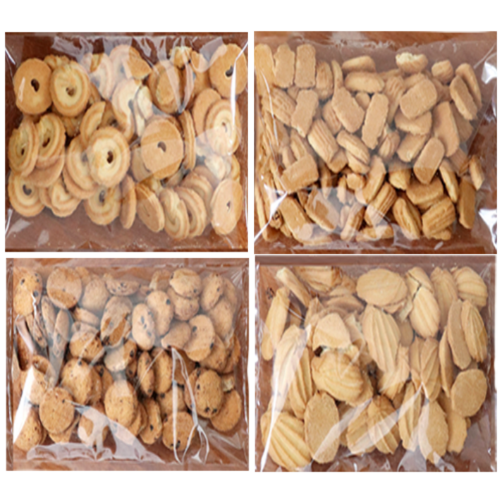 모듬쿠키세트 4종 1.6kg 1box 대용량과자 개별포장 버터쿠키 초코칩쿠키 참깨쿠키 치즈쿠키 사무실간식 카페쿠키 행사용쿠키 + 서비스 보리건빵