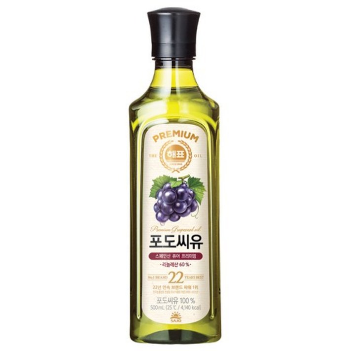 해표 포도씨유, 500ml, 3개