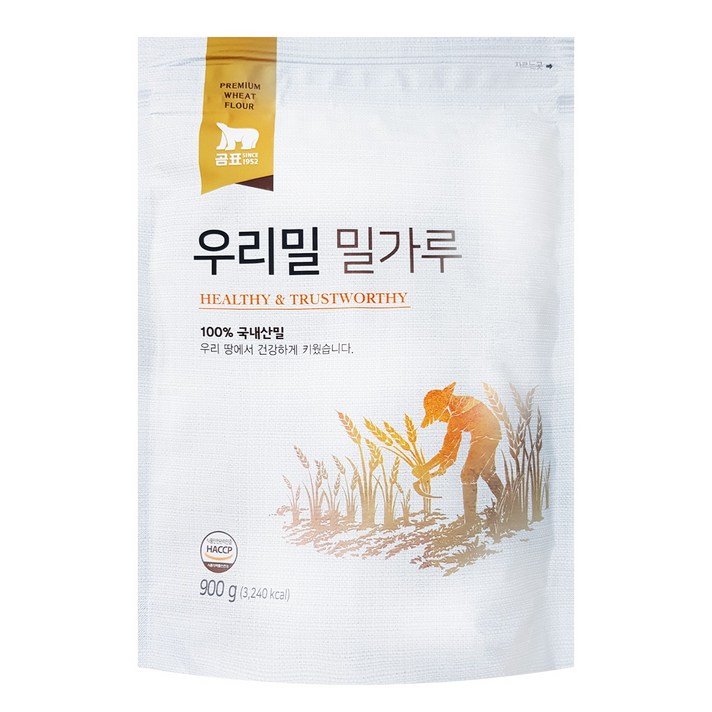 곰표 우리밀 밀가루, 900g, 7개