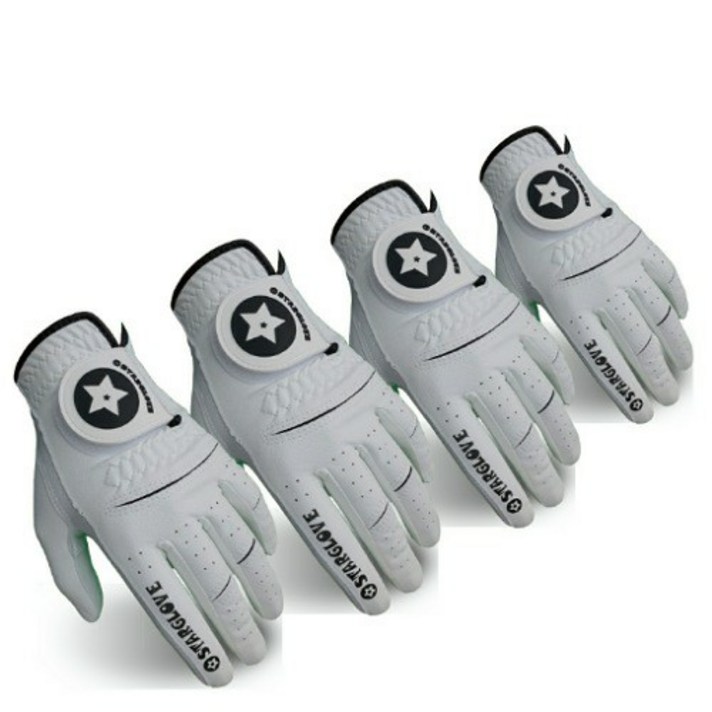 스타글러브 올양피 반양피 기능성 골프장갑, [스타반양피]남성-왼손착용4장