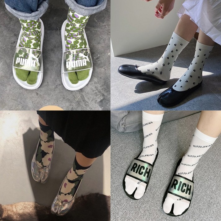 독특 하라주쿠 디자인 타비양말 프리미엄 숫자 양말 엄지발가락 족발 삭스