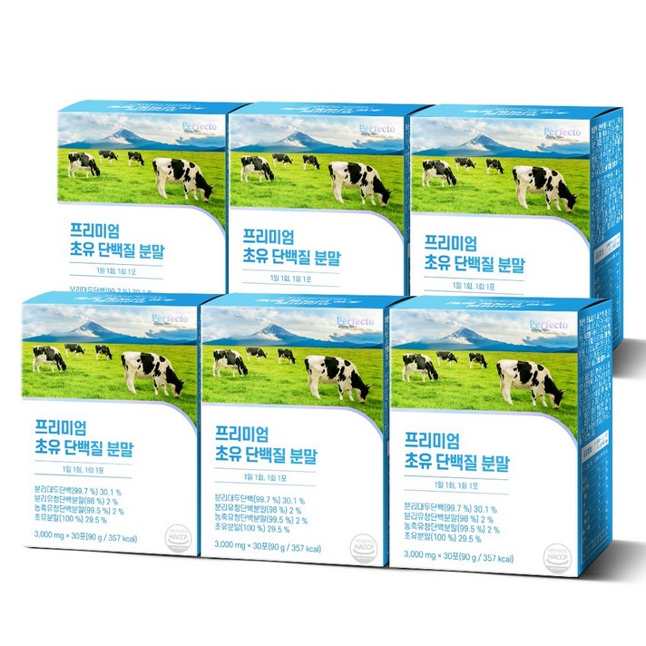 퍼펙토 프리미엄 초유 단백질 프로틴 분말 스틱, 3g, 180개