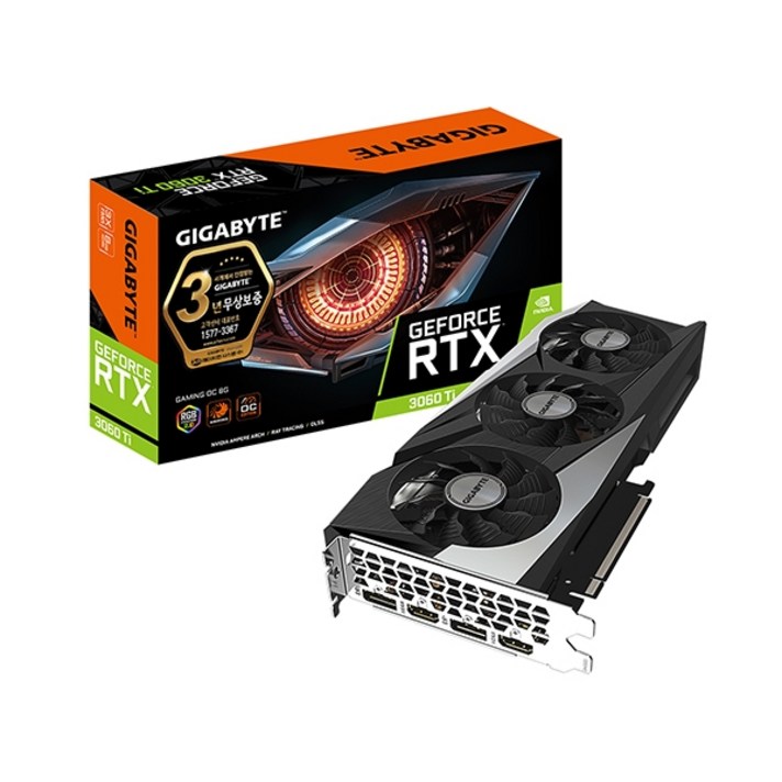 기가바이트 지포스 RTX 3060 Ti Gaming OC PRO D6 8GB 그래픽카드 제이씨현, GV-N306TGAMING OC-8GD