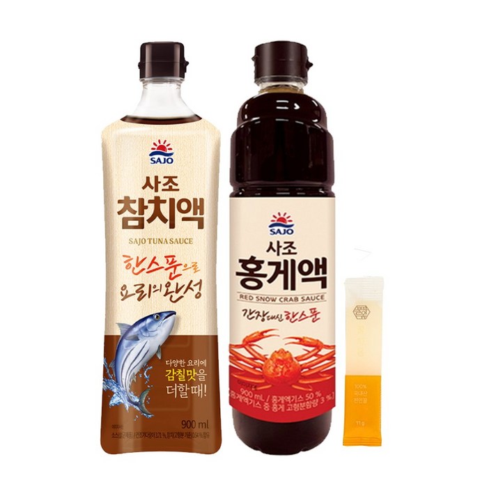 사조해표 참치액 900ml+홍게액 900ml+꿀스틱1개, 1개