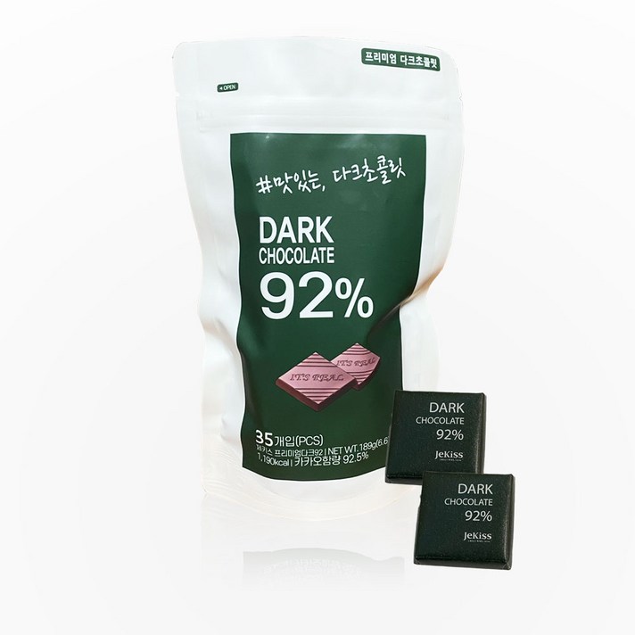  프리미엄 다크초콜릿92 파우치 대용량, 1개, 189g 