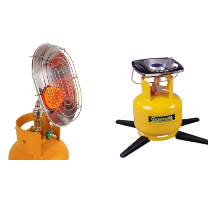 호주의 베스트 셀러, 아웃도어용 LPG 히터버너 SET 직수입 판매, 알루미늄 원색, 1세트
