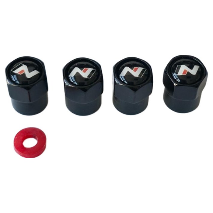 현대 N라인 타이어 에어캡 밸브캡 마개 현대자동차 4P 블랙, 검정, 24개