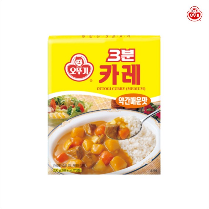 오뚜기 3분 카레 약간매운맛, 200g, 10개