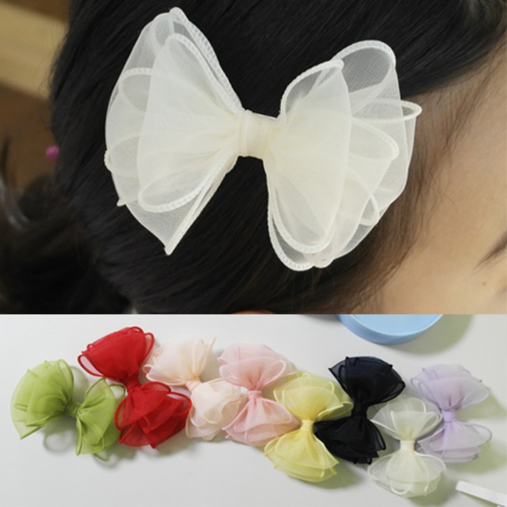 임마누엘 유아/아동 필수쉬폰작은리본핀