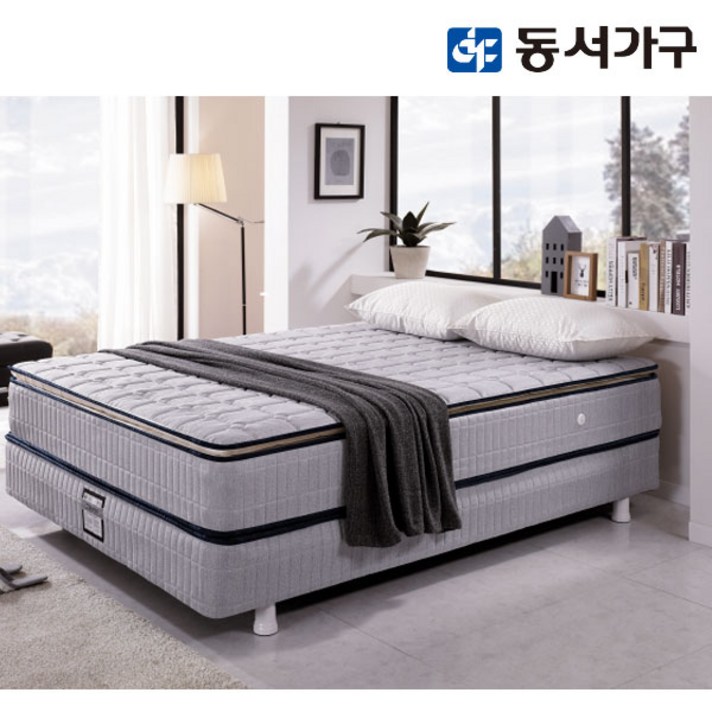  동서가구 알폰스 필로우탑 투매트리스 슈퍼싱글침대(9존) DF906492, 그레이 