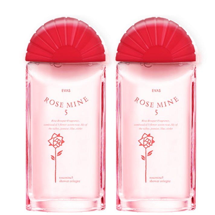 에바스 로즈마인5 샤워코롱 로즈부케향, 185ml, 2개