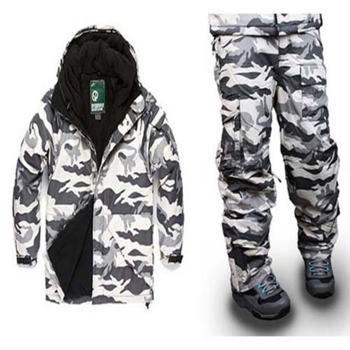 사우스플레이 스키 보드 상의+하의 세트- 흰얼룩 스키/보드복 상의