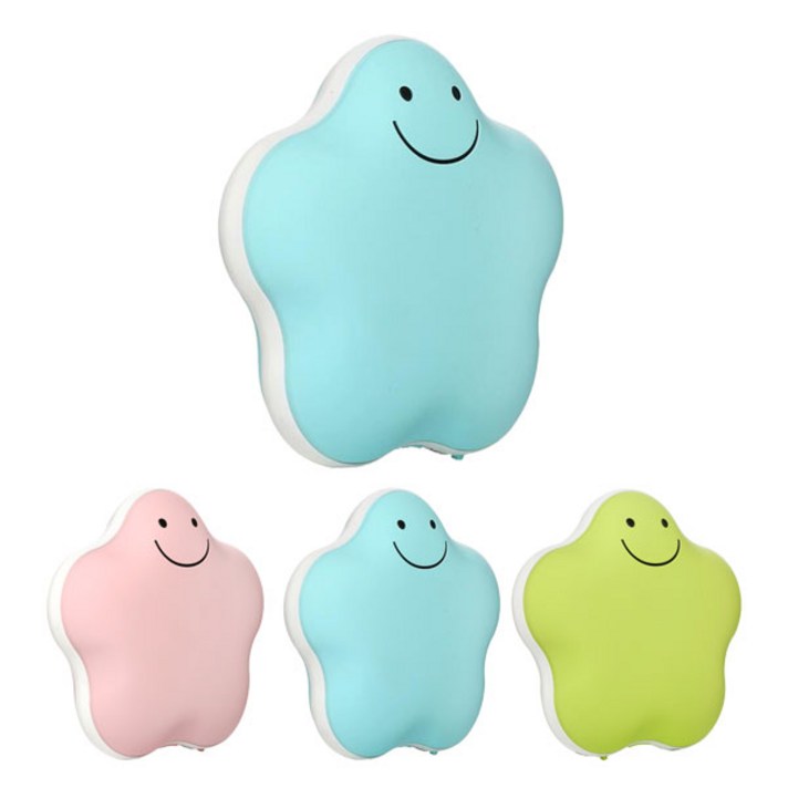 도매창고 휴대용 USB 충전식 럭키 스타 손난로 보조 배터리 오각별 양면 미니 핫팩, 블루