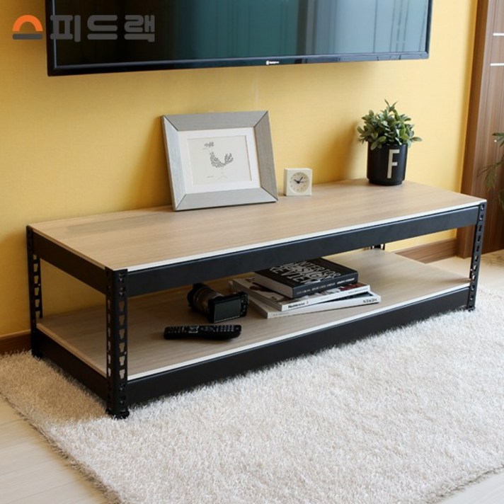 스피드랙 TV거실장 2단 1200x400x420, 블랙
