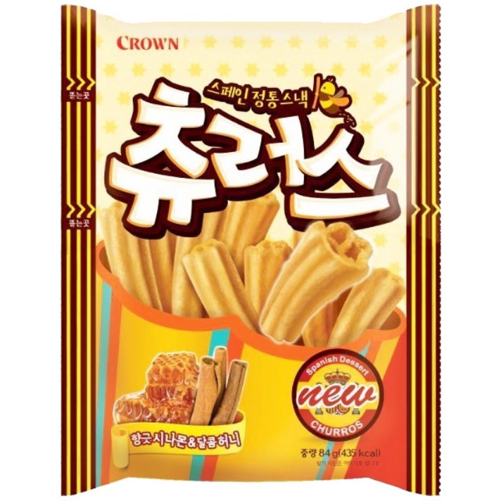 크라운제과 츄러스, 84g, 16개