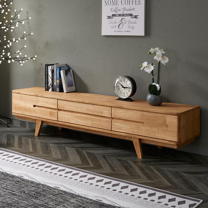 다올퍼니 북유럽 원목 TV거실장 거실장, 04. 1800 서랍형